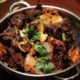 Stir Fried Lamb Spine 干锅羊蝎子 ($45) - very flavorful but quite salty so you need a lot of rice with this