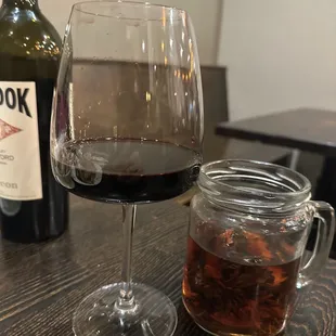 Wine and tea - fresh brewed tea