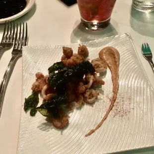 Crawfish and calamari