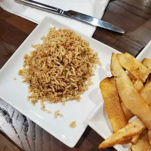 The rice on the side