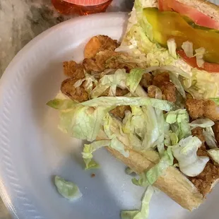 Shrimp poboy. Peach Big Shot