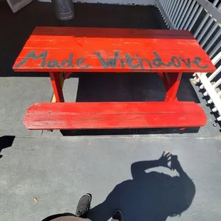 Made with Love table.