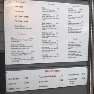 menu