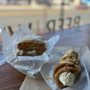 Cream horn and Cream Square. The square was so light and airy.