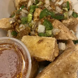 Tofu Salt/Pepper, is consistently delicious. My absolute favorite!