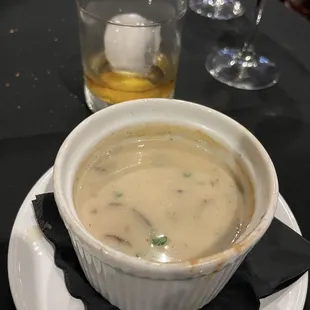 Mushroom blue cheese soup