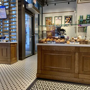 a view of a coffee shop counter