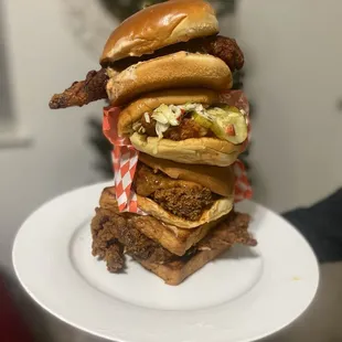 Tower of sandwiches, the bottom one is from Lea Jane&apos;s