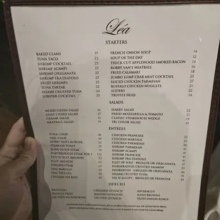 menu