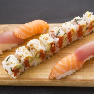 sashimi, sushi, sushi and sashimi, food