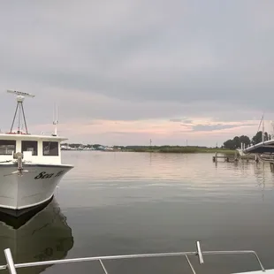 a boat docked at a dock