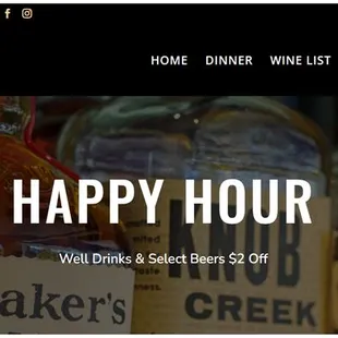 The main menu. Sure looks like there is a happy hour!