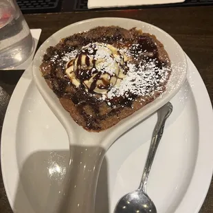 Ooey gooey goodness in this skillet cookie