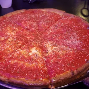 a deep dish pizza