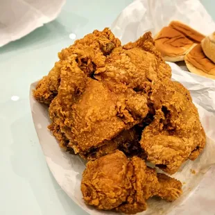 a plate of fried chicken