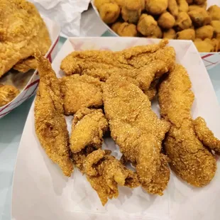 a variety of fried chicken