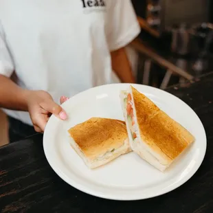 Avocado, Tomato, Onion Sandwich