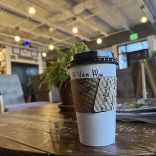 Vanilla Latte while in seating area