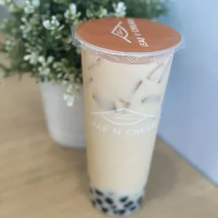 Jasmine Milk Tea w/boba