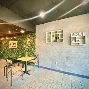 the interior of the teahouse