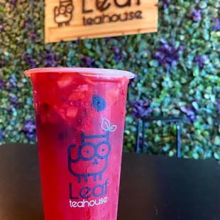 Passionfruit green tea with mixed berries