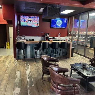 Counter seating at check out!