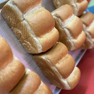 Fresh white fluffy bread