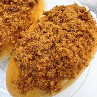 Dry shredded pork bun