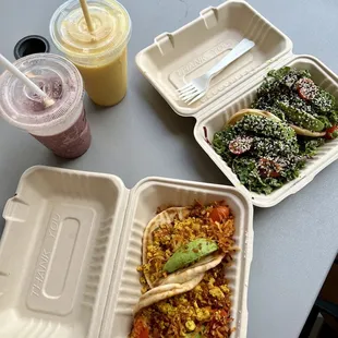 a variety of food items
