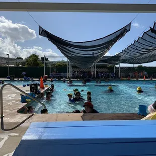 Swim area with UV protectors