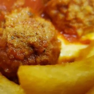 meatballs and fries