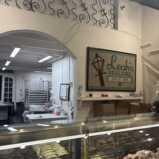 Inside of store and back where the kitchen is