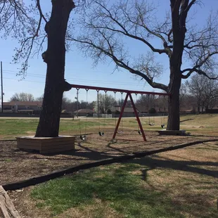 Swings!!! Regular swings for big kids (will be shaded in the summer).