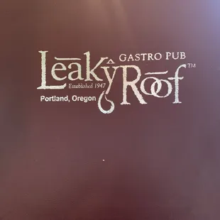 Menu cover