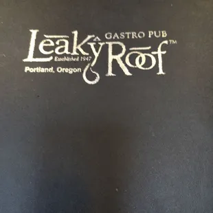Front of menu