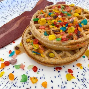 Fruity Pebble Waffles
