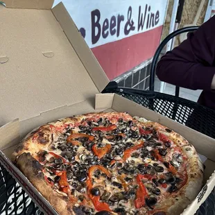 Veggie with vegan cheese