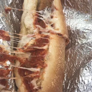 Eggplant Parm hero xtra sauce! Solid!!