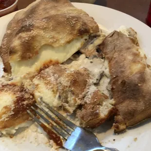 Inside of my mushroom calzone