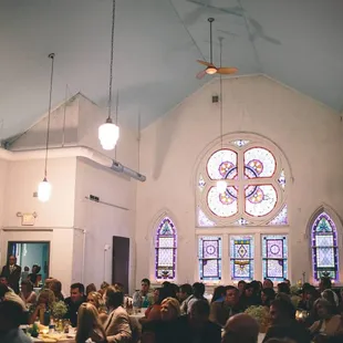 The upstairs transformed for our dinner guests. 
Photo courtesy of http://www.thewayfarers.co/