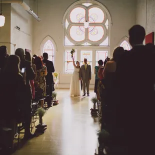 The beautiful stained glass windows. 
Photo courtesy of http://www.thewayfarers.co/