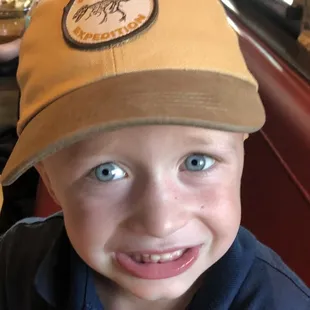 Will and his dinosaur hat!