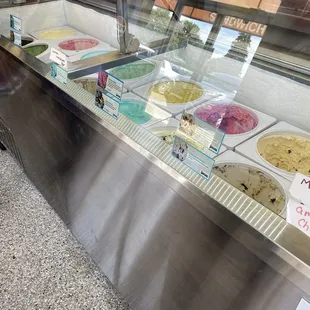 Ice cream display.