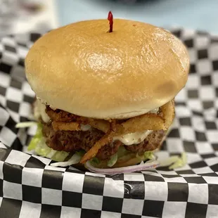 New Sriracha Ranch Burger~ It didn&apos;t have enough sauce and the burger was a bit too well done for my personal taste.