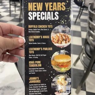 Specials menu