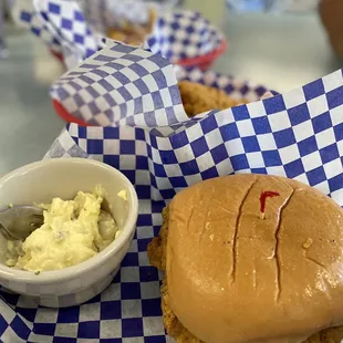 Chicken Sandwich with potato salad