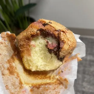 Neapolitan muffin (couldn't wait to take a bite)