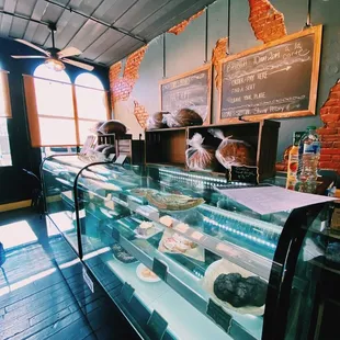 a display of pastries and pastries