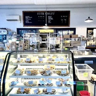 a display of baked goods
