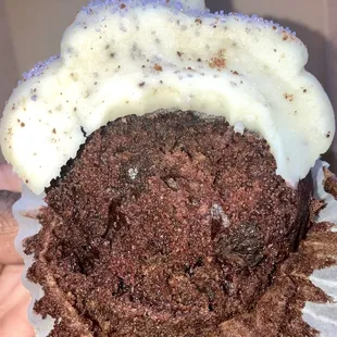 Double chocolate lavender latte cupcake